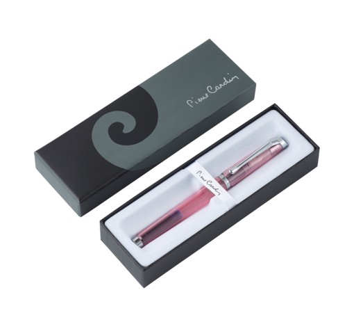 Ручка перьевая Pierre Cardin I-SHARE. Цвет - коралловый прозрачный.Упаковка Е-2.