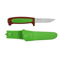 Нож Morakniv Basic 511 лимитированный 2024 углеродистая сталь, пласт. ручка (терракотовая) зеленая вставка, 14281