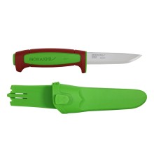 Нож Morakniv Basic 511 лимитированный 2024 углеродистая сталь, пласт. ручка (терракотовая) зеленая вставка, 14281
