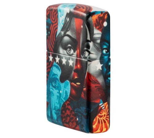 Зажигалка Zippo Tristan Eaton с покрытием White Matte, латунь/сталь, разноцветная, 38x13x57 мм
