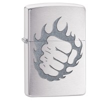 Зажигалка ZIPPO Classic с покрытием Brushed Chrome, латунь/сталь, серебристая, матовая, 36x12x56 мм