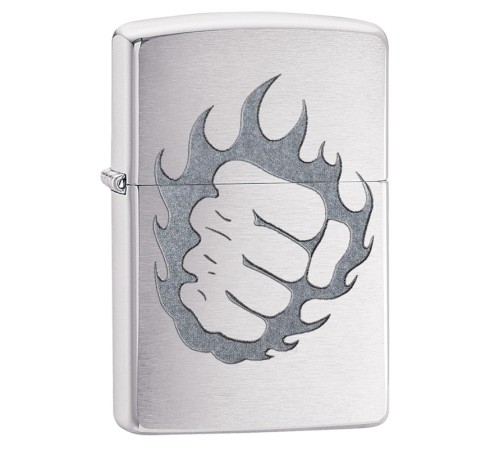 Зажигалка ZIPPO Classic с покрытием Brushed Chrome, латунь/сталь, серебристая, матовая, 36x12x56 мм