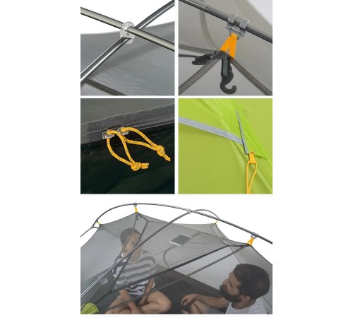 Палатка 2-местная Naturehike сверхлегкая Mongar NH17T007-M, 20D , светло-зеленый, 6927595708088