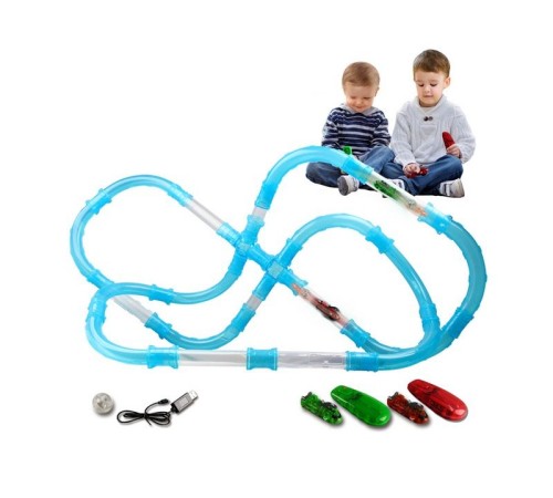 Р/У трек гоночный в трубе 022-1 Chariots Speed Pipes (светится в темноте) 48 деталей, 2 машинки