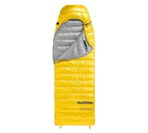 Мешок спальный Naturehike CW400 NH18C400-D с гусинным пухом, размер L, желтый, 6927595761717