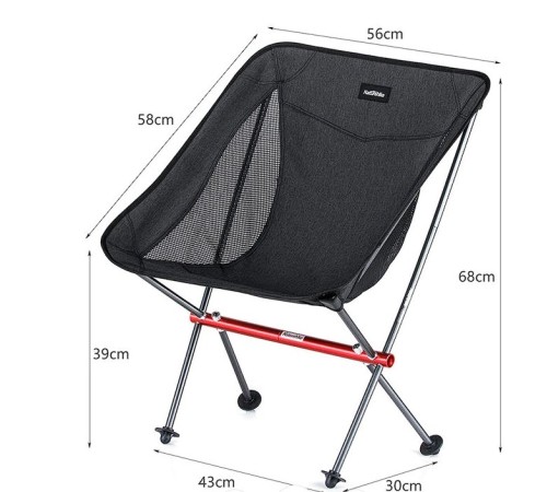 стул складной Naturehike NH18Y050-Z, светло-серый, 6927595730683