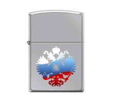 Зажигалка ZIPPO Двуглавый орёл, с покрытием High Polish Chrome, латунь/сталь, 38x13x57 мм