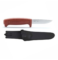 Нож Morakniv Basic углеродистая сталь, пласт. ручка (красный), 12147
