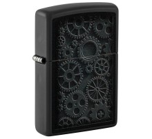 Зажигалка ZIPPO Steampunk с покрытием Black Matte, латунь/сталь, черная, матовая, 38x13x57 мм