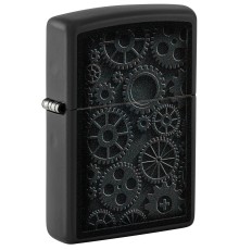 Зажигалка ZIPPO Steampunk с покрытием Black Matte, латунь/сталь, черная, матовая, 38x13x57 мм