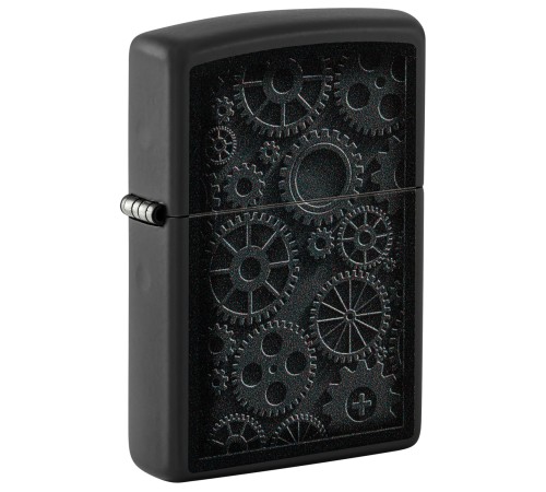 Зажигалка ZIPPO Steampunk с покрытием Black Matte, латунь/сталь, черная, матовая, 38x13x57 мм