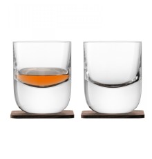 Набор стаканов с деревянными подставками Lsa International Renfrew Whisky, 270 мл, 2 шт.
