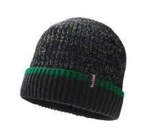 Шапка водонепроницаемая Dexshell Cuffed Beanie, DH353GRN черная с зеленой полоской, размер S/M, DH353GRNSM