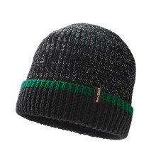 Шапка водонепроницаемая Dexshell Cuffed Beanie, DH353GRN черная с зеленой полоской, размер L/XL, DH353GRNLXL