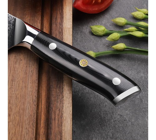 Нож шеф-повара из дамасской стали Keemake 6,5 Inch Chef Knife, черный