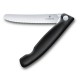 Нож для овощей VICTORINOX SwissClassic, складной, лезвие 11 см с волнистой заточкой, чёрный