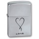 Зажигалка ZIPPO Love, с покрытием Satin Chrome™, латунь/сталь, серебристая, матовая, 38x13x57 мм