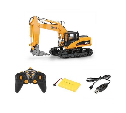 Радиоуправляемый экскаватор c отбойным молотом HUI NA TOYS 2.4G 16CH 1/14 RTR