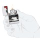 Зажигалка ZIPPO Hot Rod Design с покрытием 540 Matte, латунь/сталь, белая, матовая, 38x13x57 мм