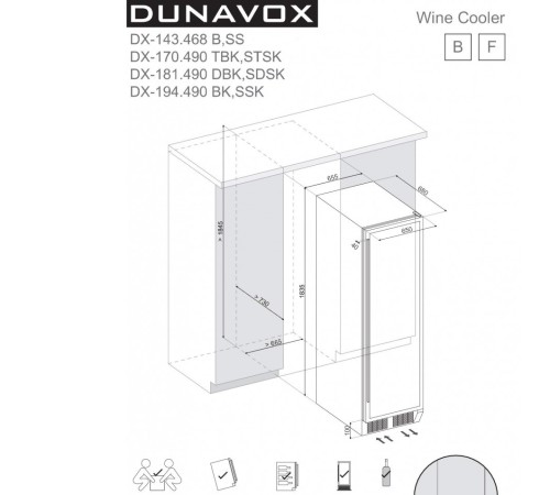 Винный шкаф Dunavox DX-194.490BK