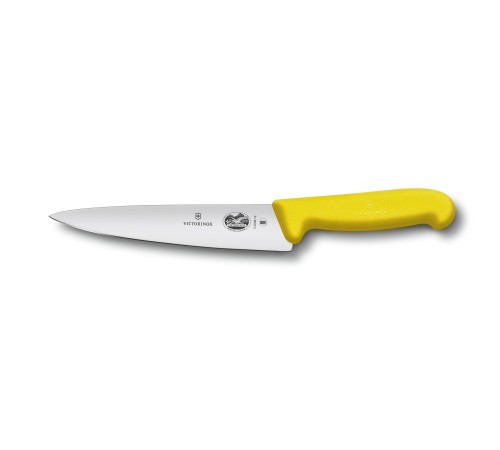 Нож разделочный VICTORINOX Fibrox с лезвием 19 см, жёлтый