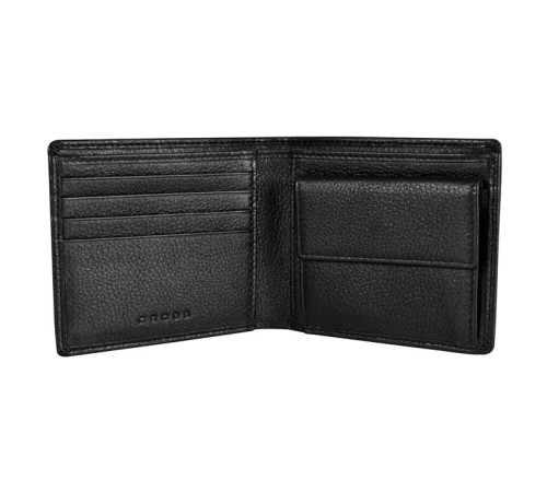 Кошелёк Cross RTC Black, кожа наппа, тисненая, чёрный, 11 х 9 х 1,5 см
