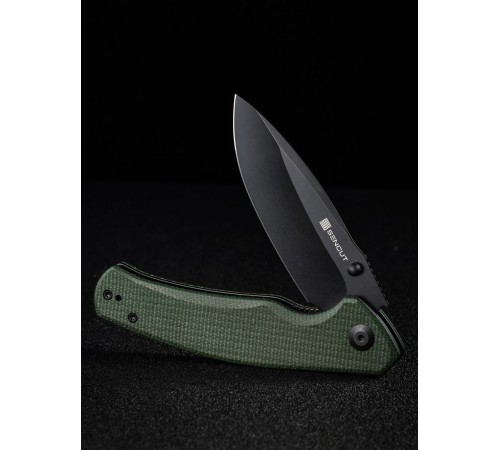 Складной нож SENCUT Slashkin D2 Steel Black Handle Green Canvas Micarta