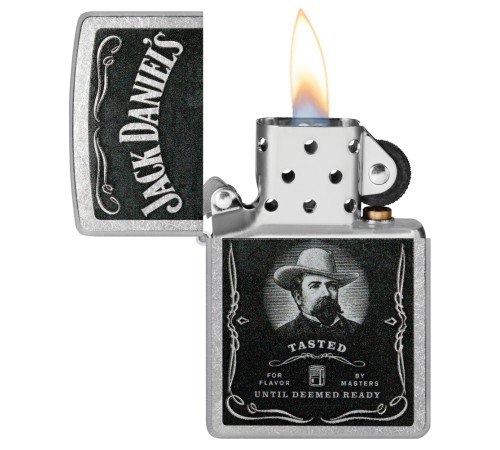 Зажигалка ZIPPO Jack Daniels® с покрытием Street Chrome, латунь/сталь, серебристая, 38x13x57 мм
