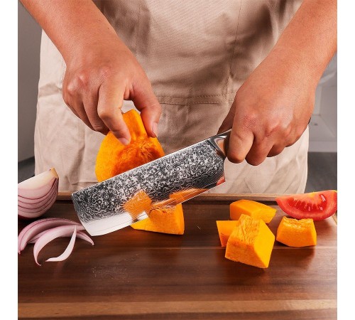 Нож из дамасской стали для хлеба Keemake 8 Inch Bread Knife, черный