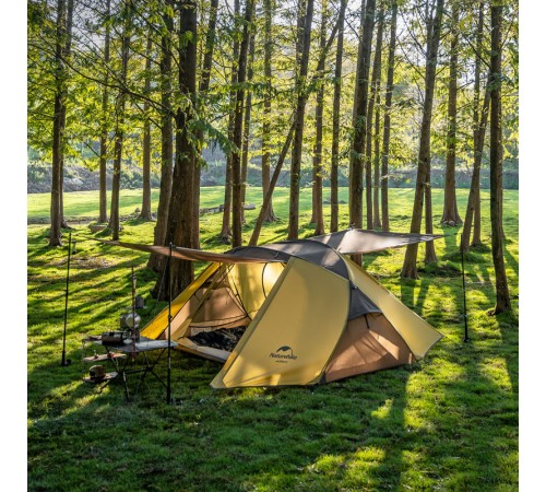 Палатка Naturehike Butterfly NH21YW132 210T двухместная, желто-коричневая, 6927595782910