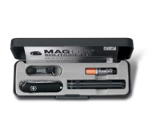 Набор VICTORINOX: нож-брелок 0.6223.3 и светодиодный фонарь Maglite Solitaire, 8 см, чёрный
