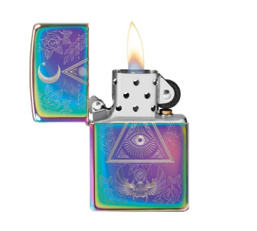 Зажигалка ZIPPO Classic с покрытием Multi Color, латунь/сталь, разноцветная, глянцевая, 38x13x57 мм