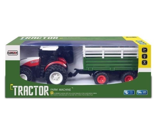 Р/У фермерский трактор Korody с прицепом для скота, широкие колеса 1/24 2.4G 6CH RTR