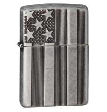 Зажигалка ZIPPO Armor™ с покрытием Antique Silver Plate™, латунь/сталь, серая, матовая, 38x13x57 мм