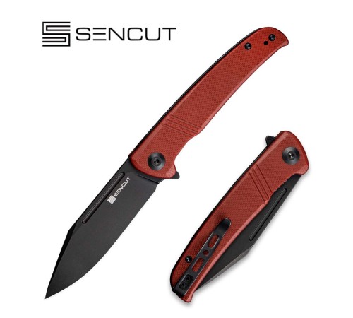 Складной нож SENCUT Brazoria сталь D2, рукоять с каменной отделкой G10 бордовая