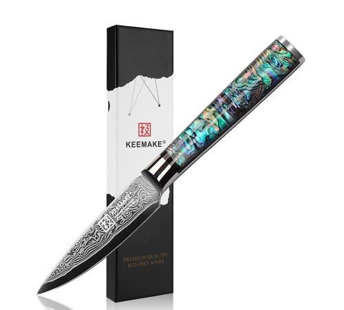 Нож из дамасской стали для овощей Keemake 3,5 Inch Paring Knife, разноцветный