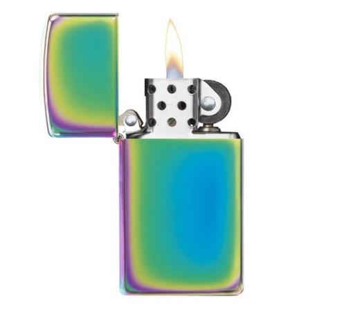 Зажигалка ZIPPO Slim® с покрытием Spectrum™, латунь/сталь, разноцветная, глянцевая, 29x10x60 мм
