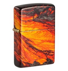Зажигалка ZIPPO Lava Flow с покрытием 540 Tumbled Brass, латунь/сталь, оранжевая, 38x13x57 мм