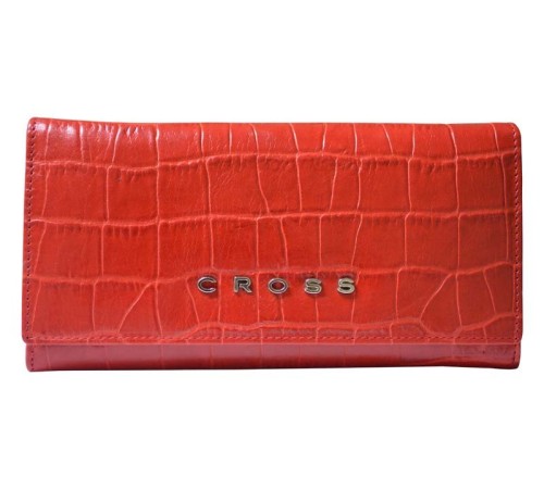 Кошелёк Cross Bebe Coco, кожа наппа фактурная, цвет красный/бежевый, 19,5 х 10,2 х 2,5 см