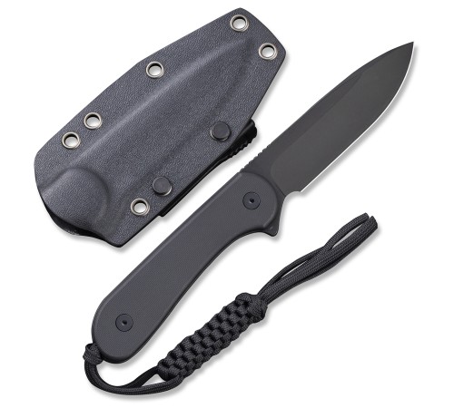 Нож CIVIVI Fixed Blade Elementum D2 Steel Black Stonewash Handle G10 Black