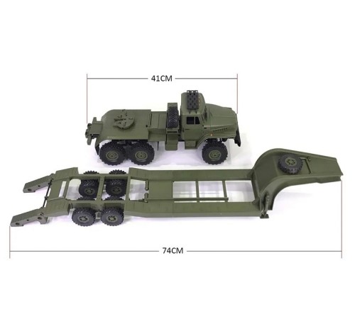 Радиоуправляемая машина WPL военный грузовик B-36 с тралом (зеленый) 6WD 2.4G 1/16 RTR