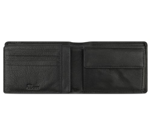 Портмоне BUGATTI Banda, с защитой данных RFID, чёрное, кожа козы/полиэстер, 12,5х2х9 см