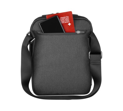 Сумка через плечо VICTORINOX Architecture Urban 2 Crossbody Bag,серый, полиэстер/кожа, 9x22x28 см,6л