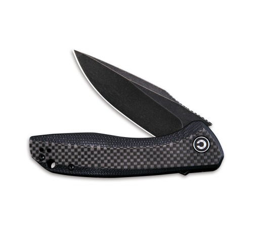 Складной нож CIVIVI Baklash 9Cr18MoV Steel Black Stonewashed Handle G10 Black Carbon