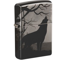 Зажигалка ZIPPO Classic с покрытием Black Ice®, латунь/сталь, чёрная, глянцевая, 38x13x57 мм
