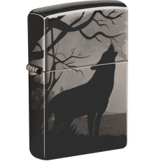 Зажигалка ZIPPO Classic с покрытием Black Ice®, латунь/сталь, чёрная, глянцевая, 38x13x57 мм