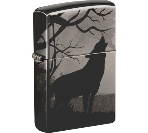 Зажигалка ZIPPO Classic с покрытием Black Ice®, латунь/сталь, чёрная, глянцевая, 38x13x57 мм