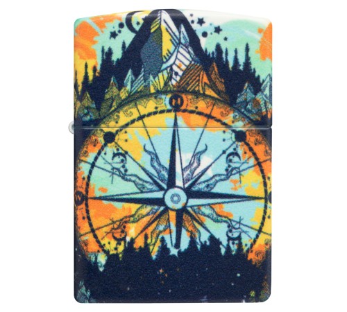 Зажигалка ZIPPO Compass с покрытием Glow In The Dark Green, латунь/сталь, разноцветная, 38x13x57 мм