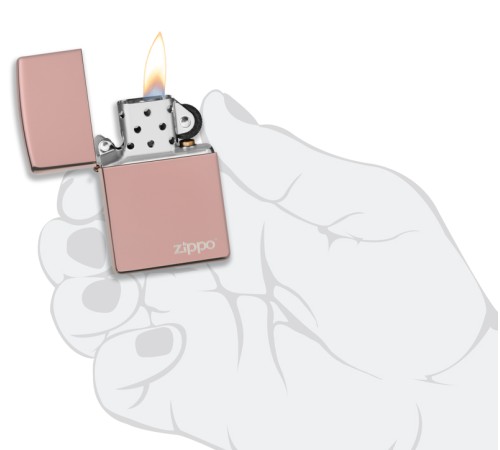 Зажигалка ZIPPO Classic с покрытием High Polish Rose Gold, латунь/сталь, розовое золото, 38x13x57 мм