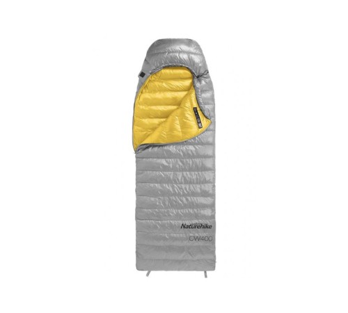 Мешок спальный Naturehike CW400 NH18C400-D с гусинным пухом серый, размер L, 6927595766361